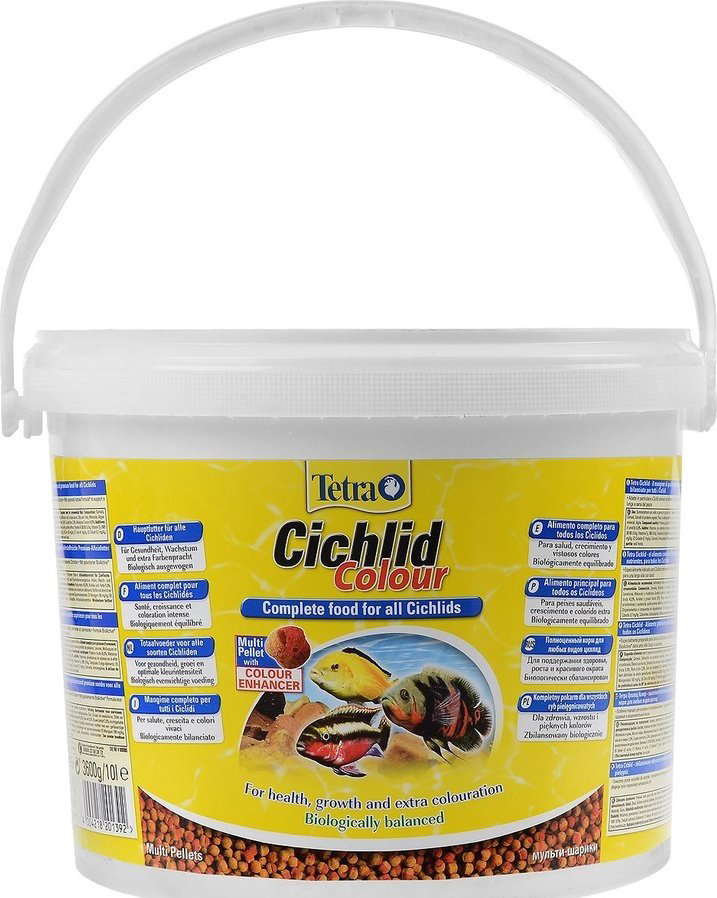 Корм Tetra Cichlid Colour Pellets шарики для цихлид 10 л 3600 г купить,NaN