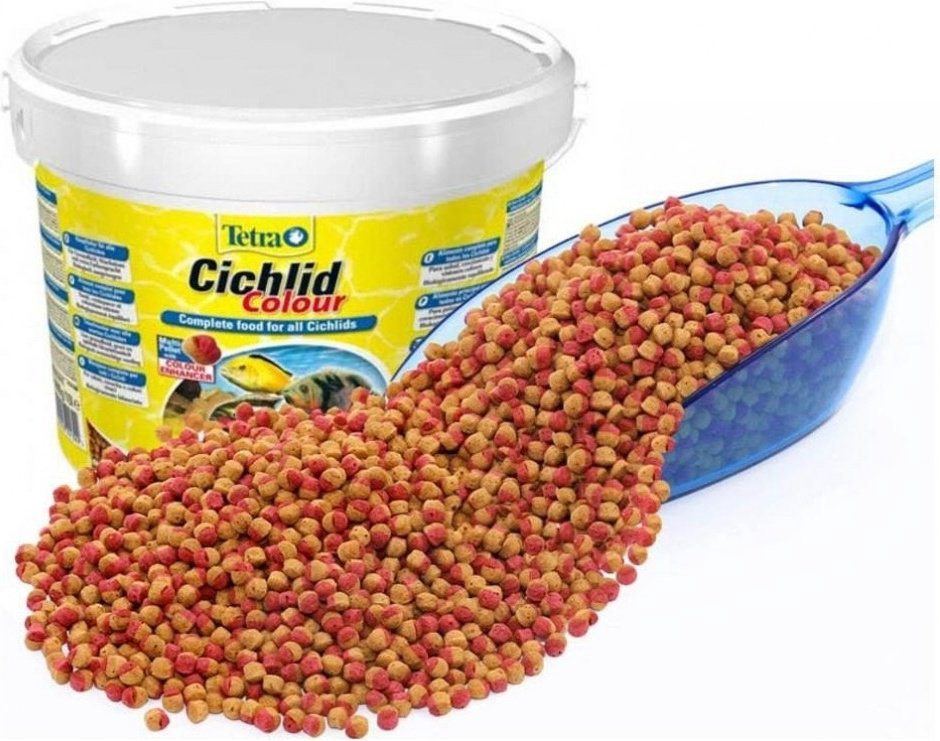 Корм Tetra Cichlid Colour Pellets шарики для цихлид 10 л 3600 г купить,NaN