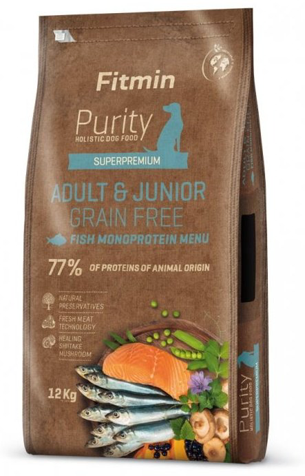 Корм Fitmin Purity Adult&amp;Junior Fish с рыбой для взрослых и юниоров 12 кг купить,NaN