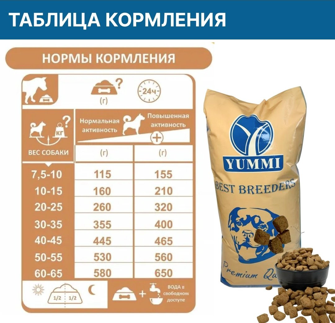 Корм YUMMI Premium Quality Говядина для взрослых сторожевых 20 кг + YUMMI Premium Quality Baby &amp; Junior Мясное изобилие для щенков сторожевых 14 кг купить,NaN