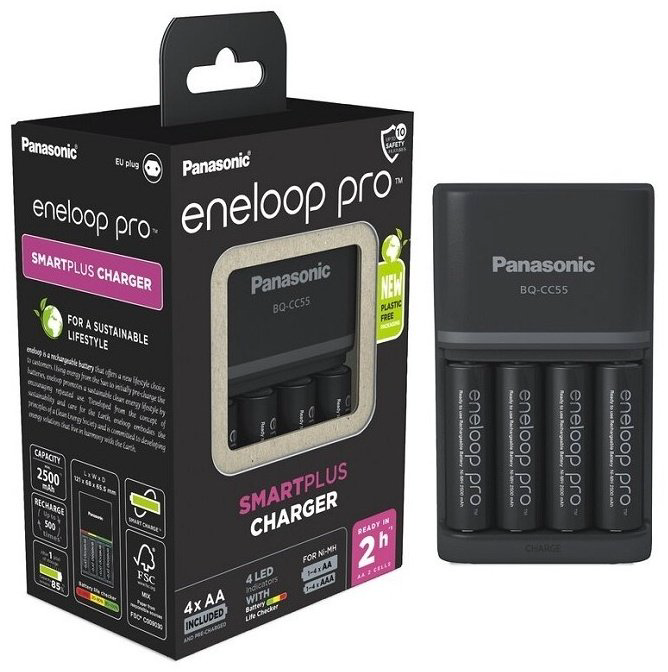 Зарядное устройство Panasonic BQ-CC55 Eneloop Pro 2500mAh АА купить,NaN
