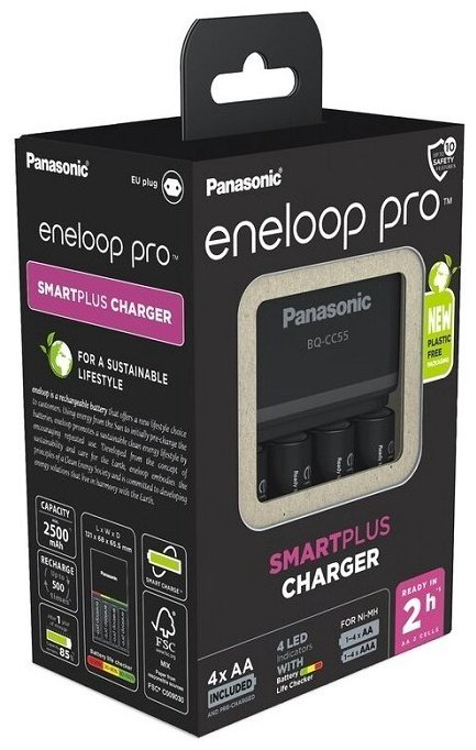 Зарядное устройство Panasonic BQ-CC55 Eneloop Pro 2500mAh АА купить,NaN