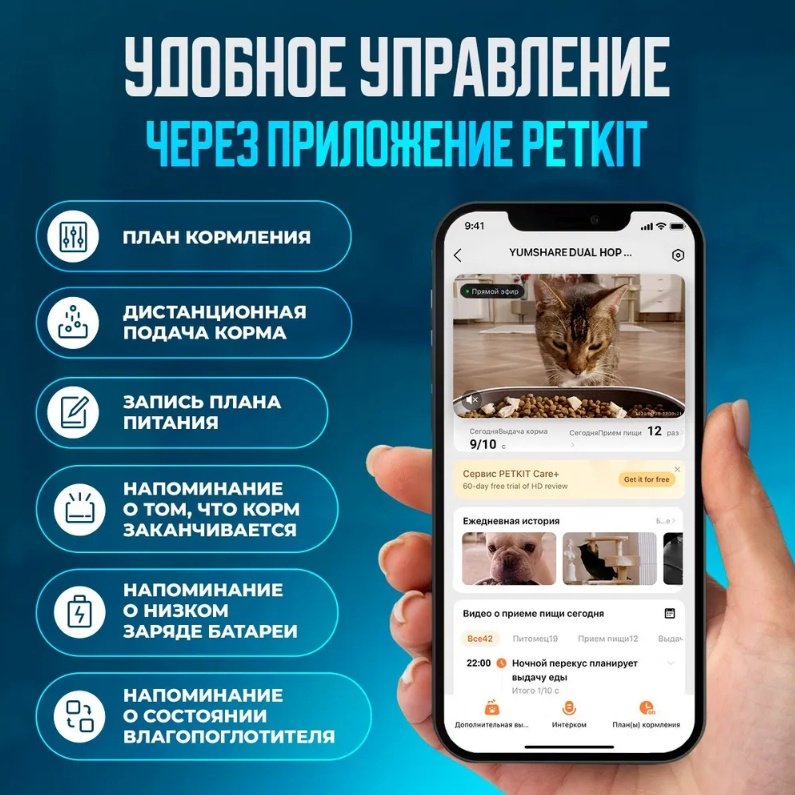 Автокормушка Xiaomi PetKit YumShare Dual-Hopper 5000 мл белый купить,0