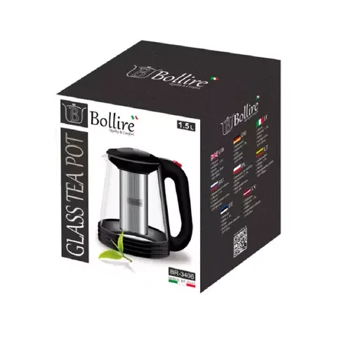 Чайник Bollire BR-3406 1.5 л, Black - ForteMarket Чайник Bollire BR-3406 1.5 л, Black купить,0