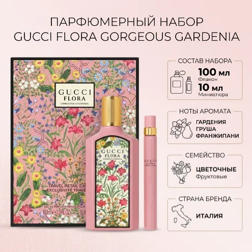 Парфюмерный набор Gucci Flora Gorgeous Gardenia 100мл купить,NaN