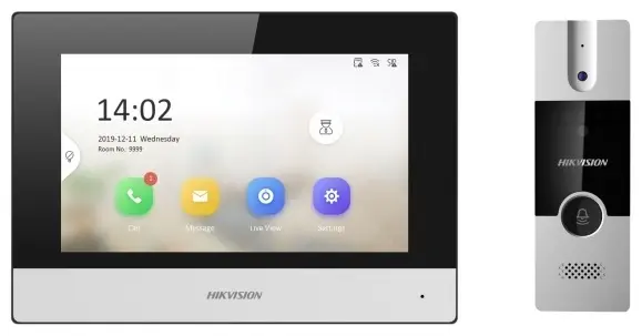 Hikvision видеодомофон DS-KIS302-P серебристый - ForteMarket Hikvision видеодомофон DS-KIS302-P серебристый купить,92648