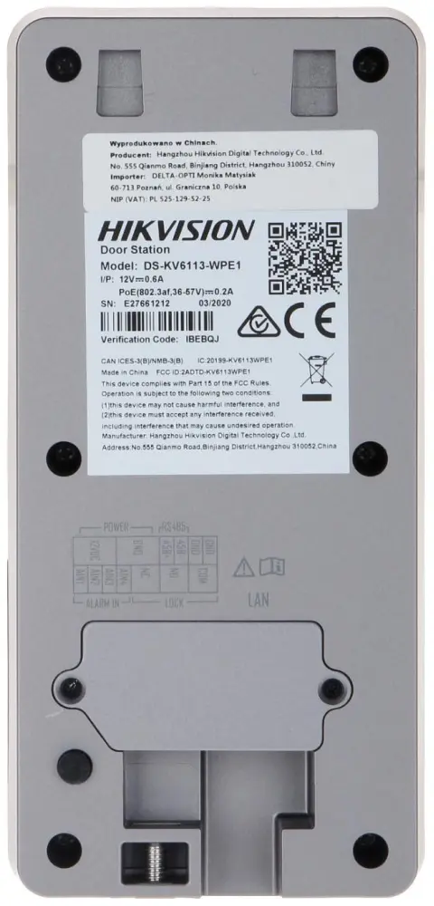 Hikvision вызывная панель DS-KV6113-WPE1(B) черный купить,81918