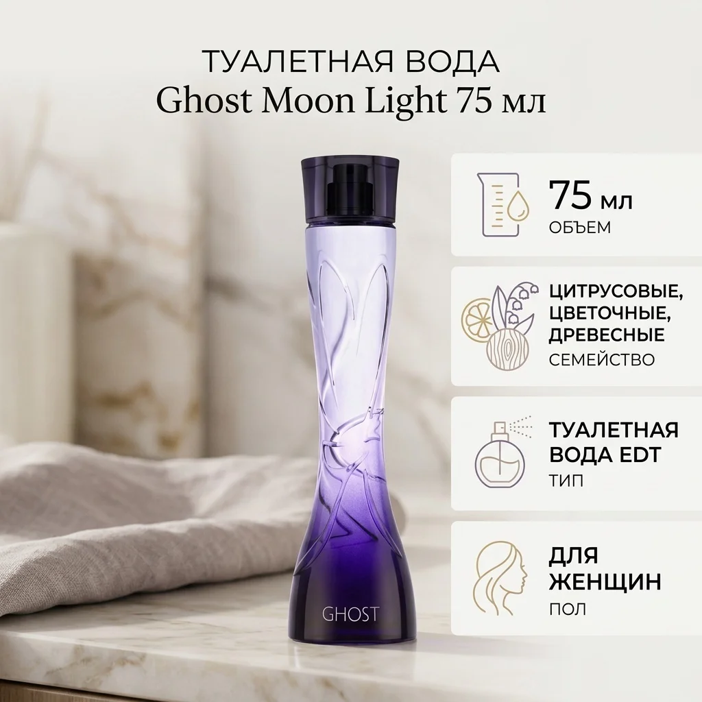 Туалетная вода Ghost Moon Light EDT 75мл купить,20000