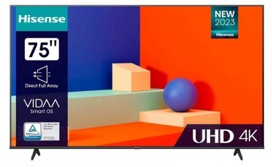 Телевизор Hisense 75A6K Smart UHD 75" черный