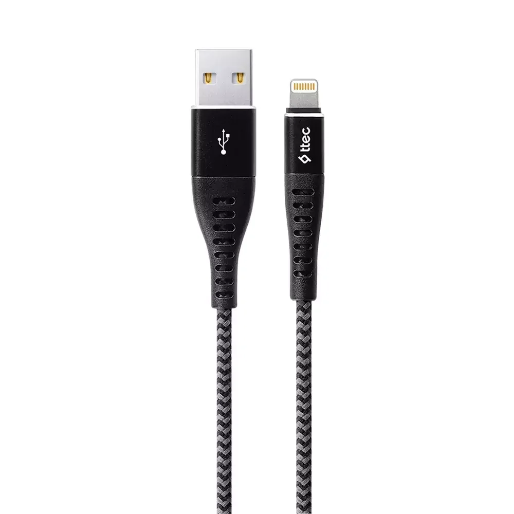 Кабель TTEC Extreme Cable Charge/Data Cable Lightining 1.5 m Black Grey купить,NaN
