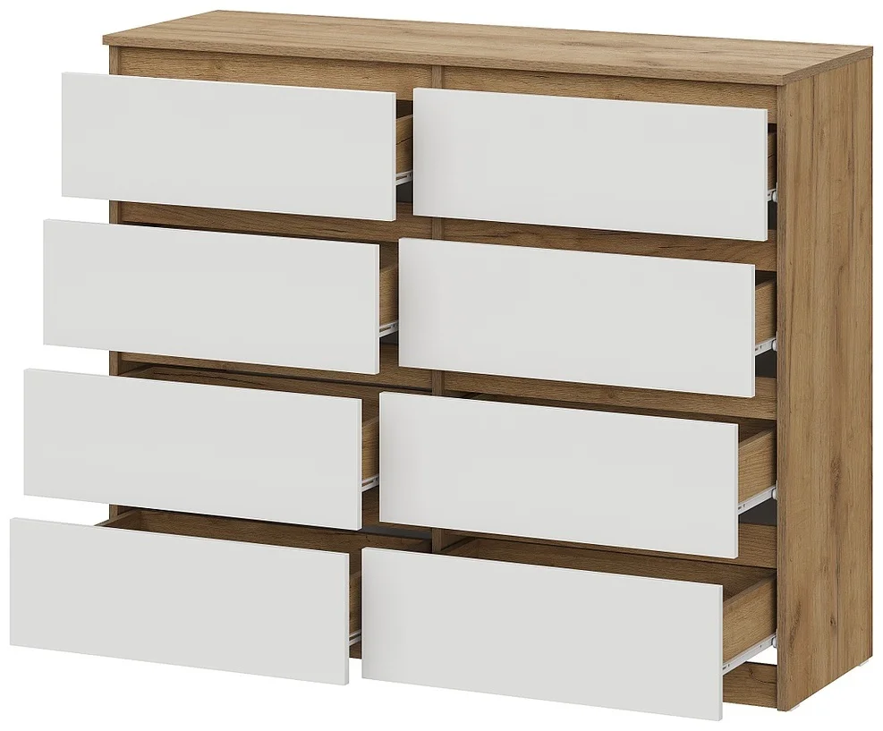 Комод GreenMebel Люмо120.4x40x99см дуб золотой/белый купить,NaN