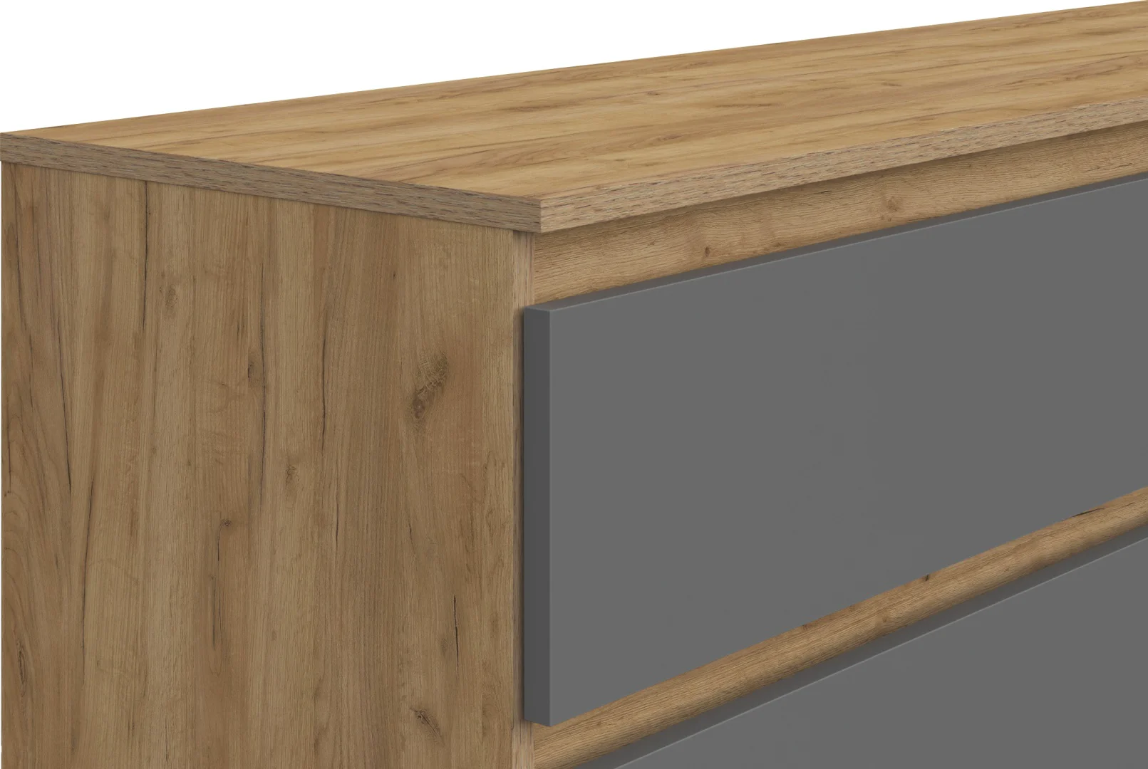 Комод GreenMebel Люмо КМ-6Я 138.1x39x75.4см серый/коричневый