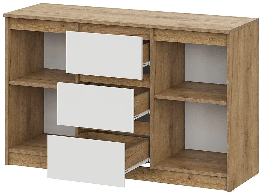 Комод GreenMebel Люмо 120.4x40x77см белый/светло-коричневый