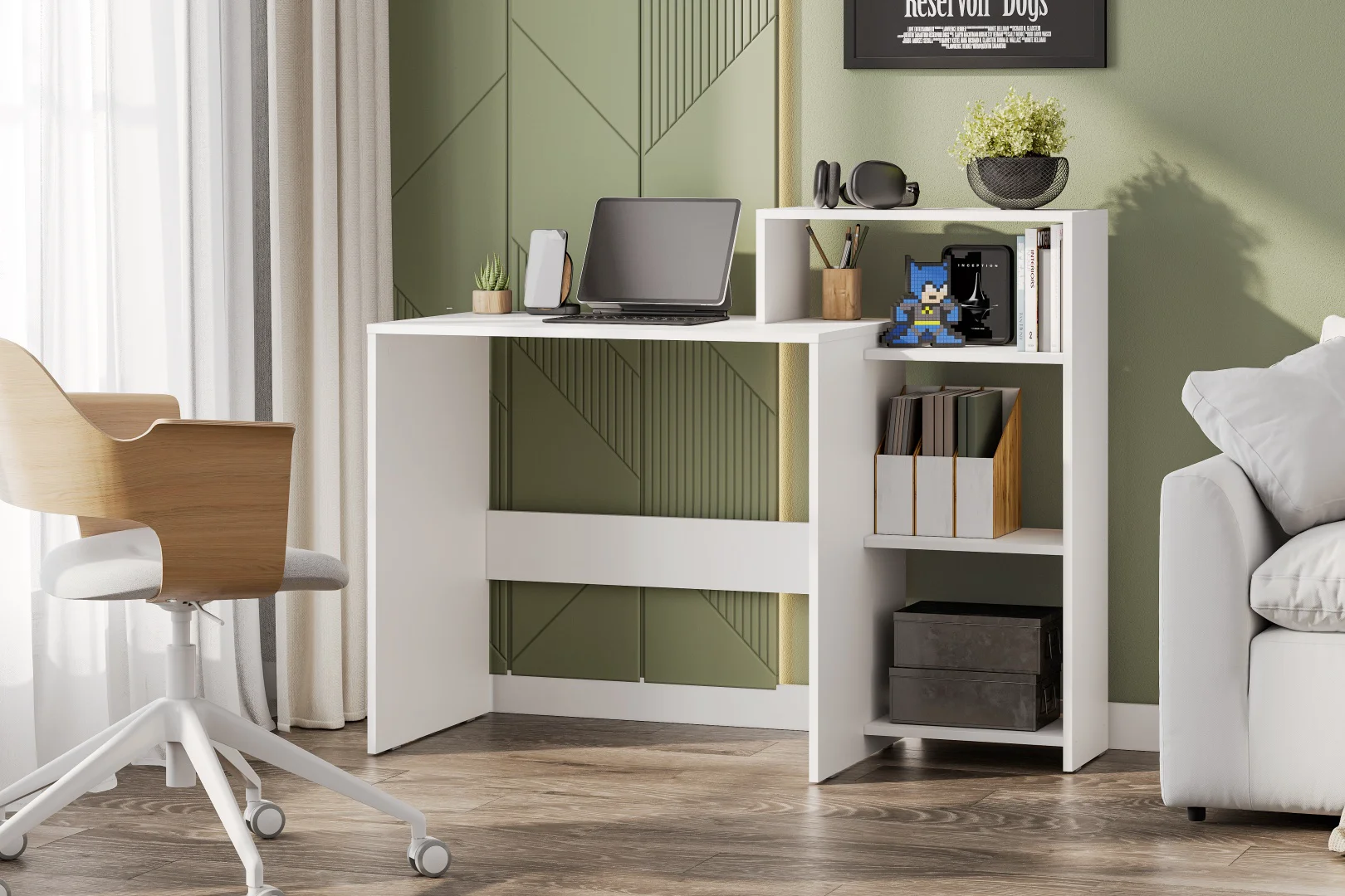 Стол компьютерный GreenMebel СТК 28 120х50.2x95см белый купить,NaN