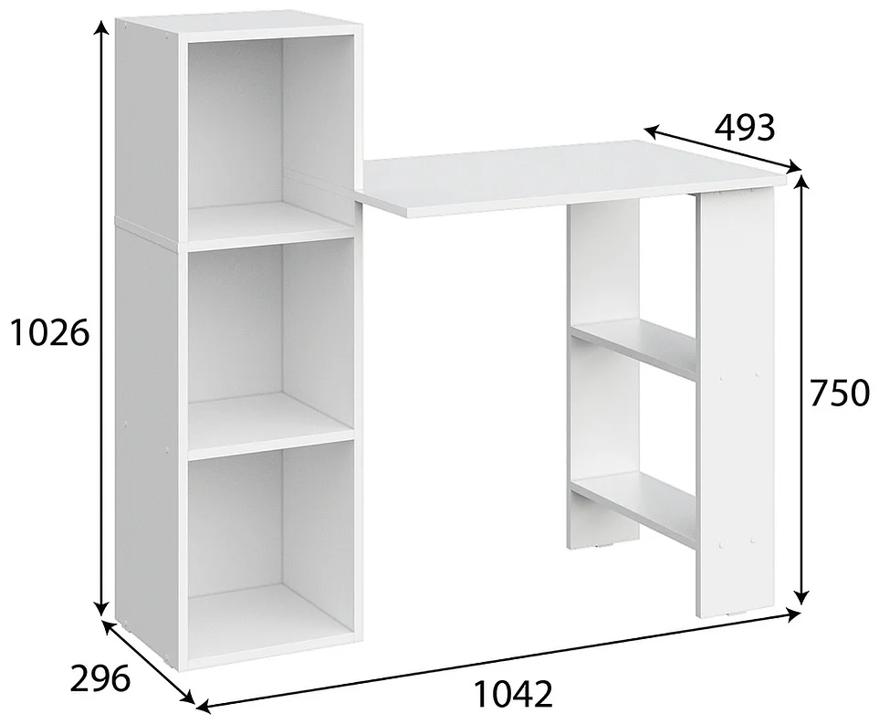 Стол компьютерный GreenMebel СТК 8 104.2х49.3x102.6см белый купить,18990