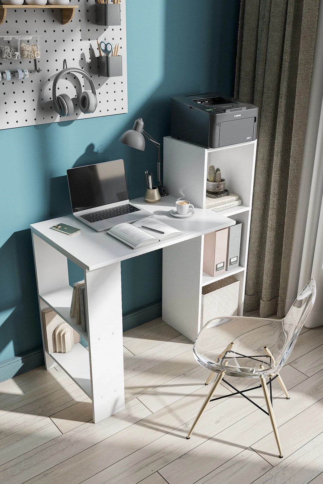 Стол компьютерный GreenMebel СТК 8 104.2х49.3x102.6см белый купить,18990