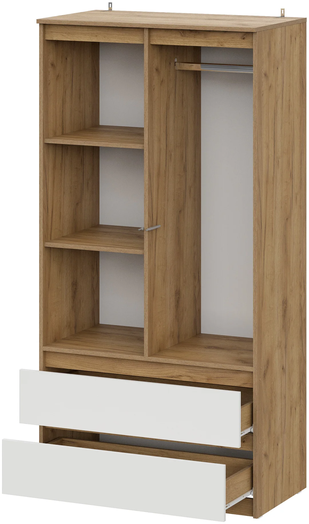 Шкаф GreenMebel Люмо 90.2x179.6х50см коричневый, белый