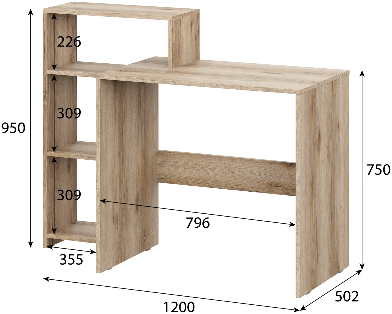 Стол компьютерный GreenMebel СТК 28 120х50.2x95см светло-коричневый купить,NaN