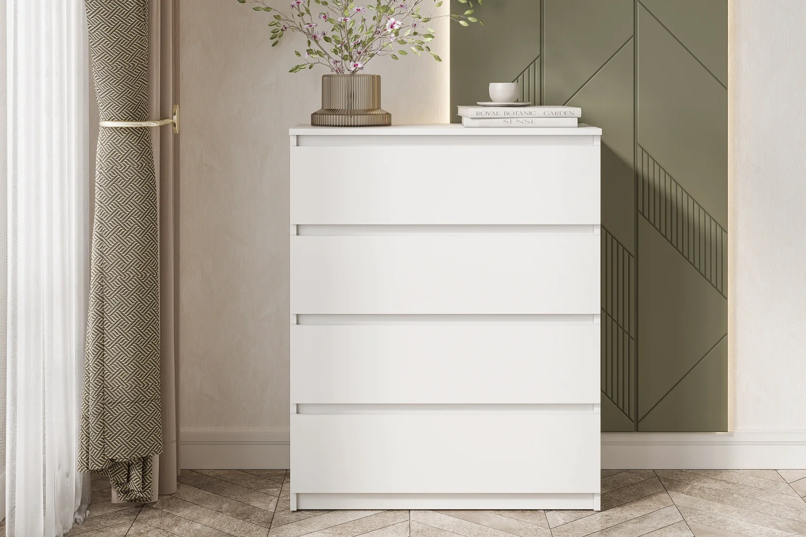 Комод GreenMebel Люмо 80.4x40x99см белый купить,33990