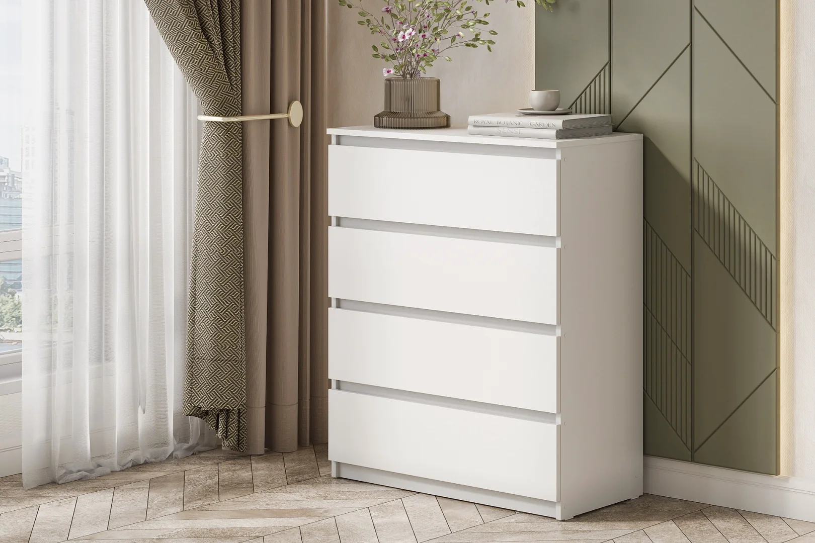 Комод GreenMebel Люмо 80.4x40x99см белый купить,33990