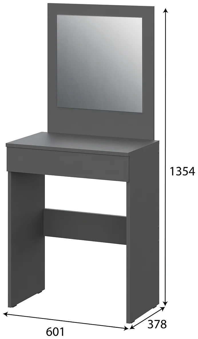 Туалетный столик GreenMebel СТЛ 1 60.1x37.8х135.4см графит купить,NaN