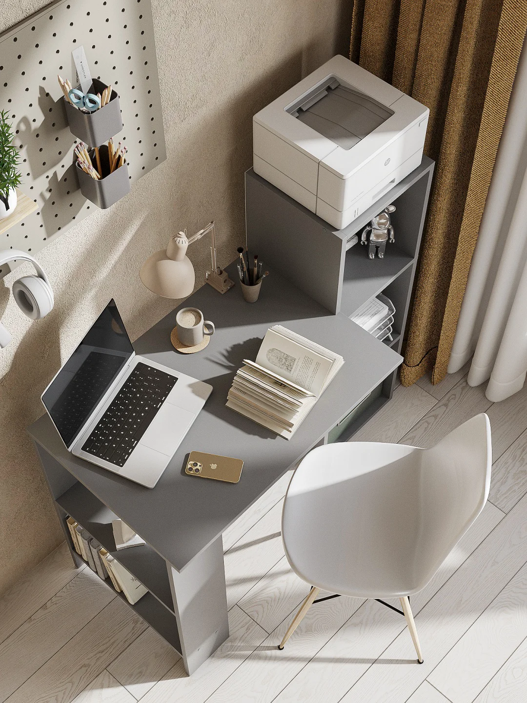 Стол компьютерный GreenMebel СТК 8 104.2х49.3x102.6см графит купить,NaN