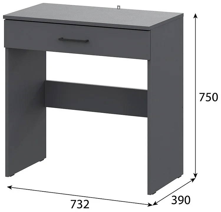 Туалетный столик GreenMebel СТЛ-4 73.2x41х75см графит купить,14990