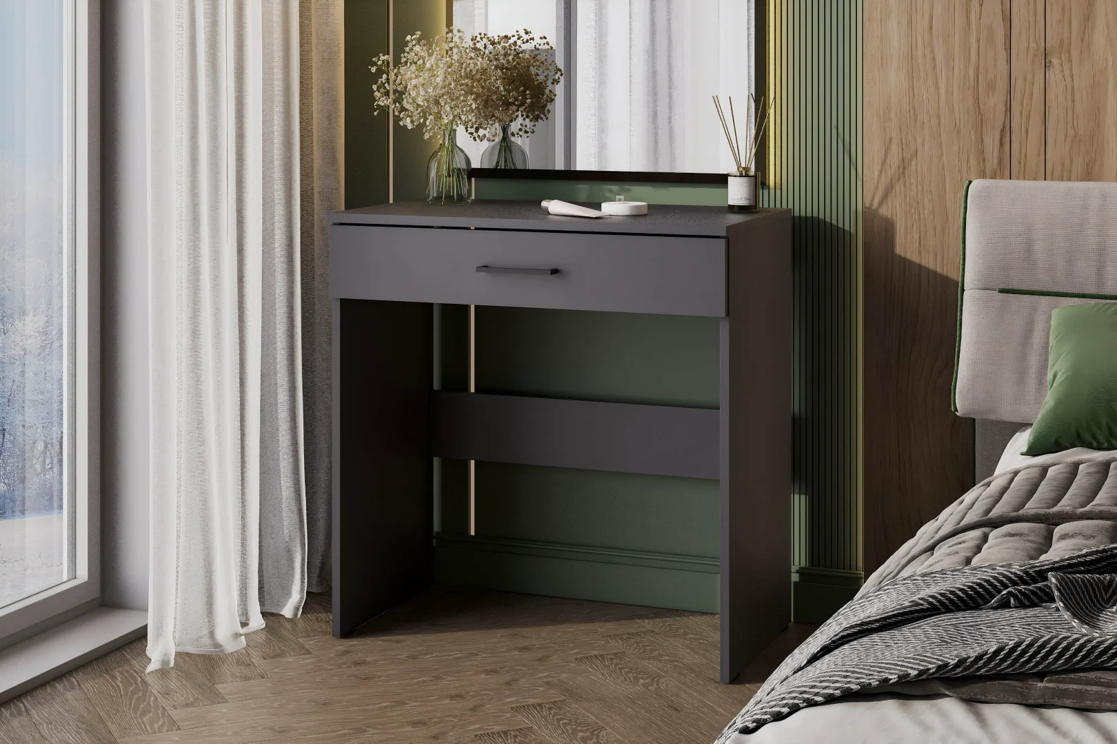 Туалетный столик GreenMebel СТЛ-4 73.2x41х75см графит купить,14990