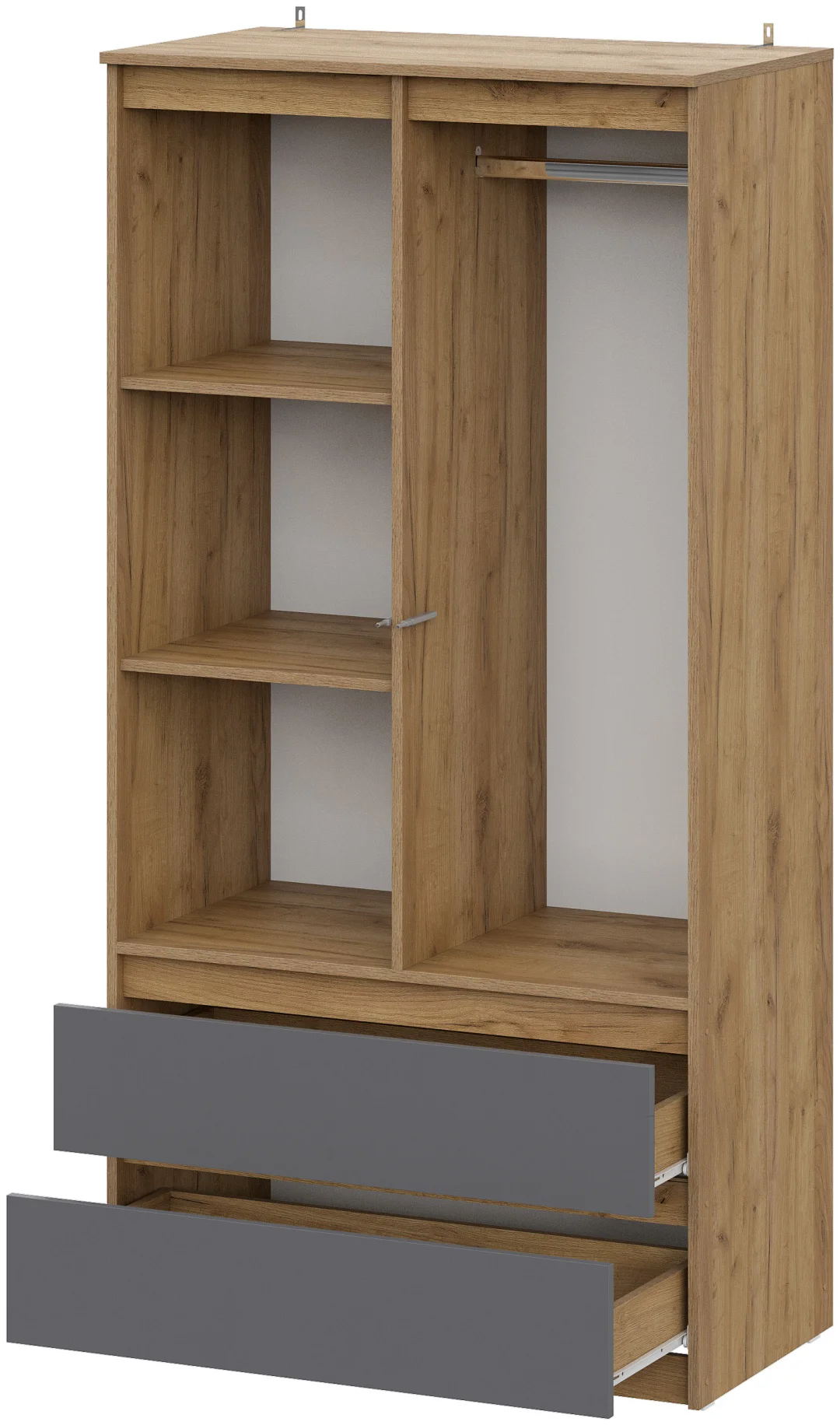 Шкаф GreenMebel Люмо 90.2x179.6х50см коричневый/серый купить,NaN