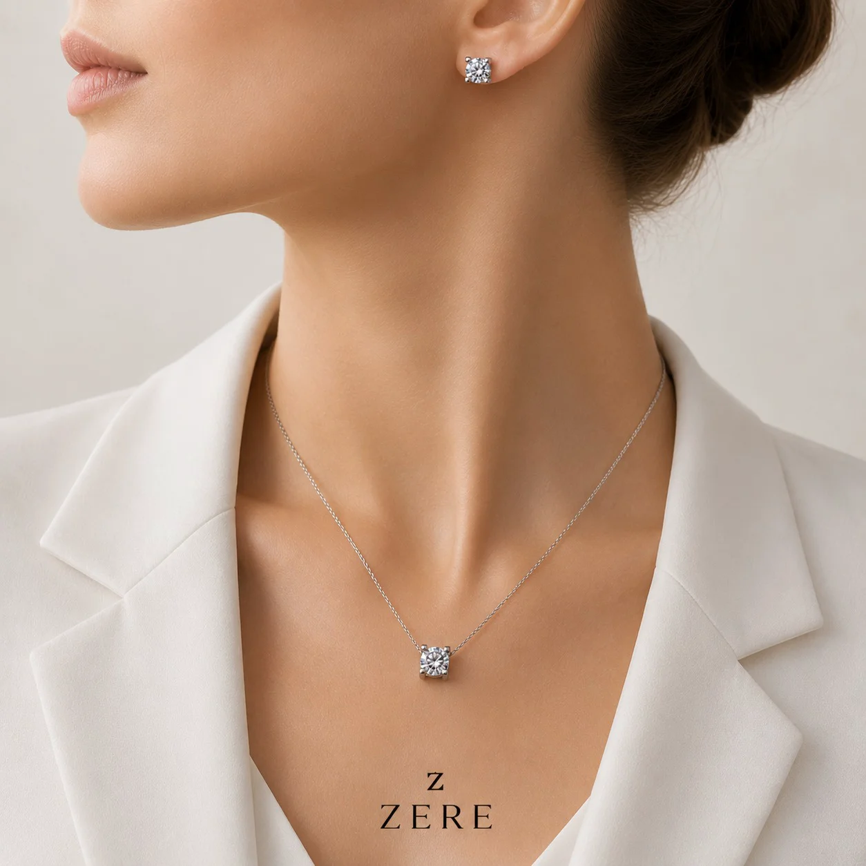 Серьги с цепочкой и фианитами ZERE Premium | Серебристые серьги-гвоздики | Подарок девушке  8.2 гр 45см купить,81490