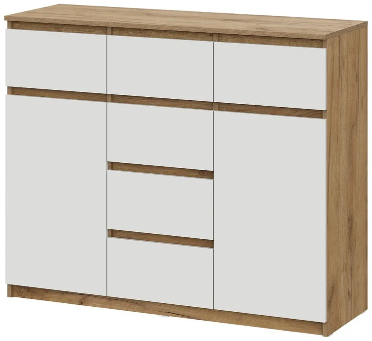 Комод GreenMebel Люмо 120.4x40x99см белый/светло-коричневый