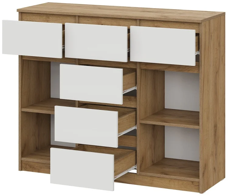Комод GreenMebel Люмо 120.4x40x99см белый/светло-коричневый