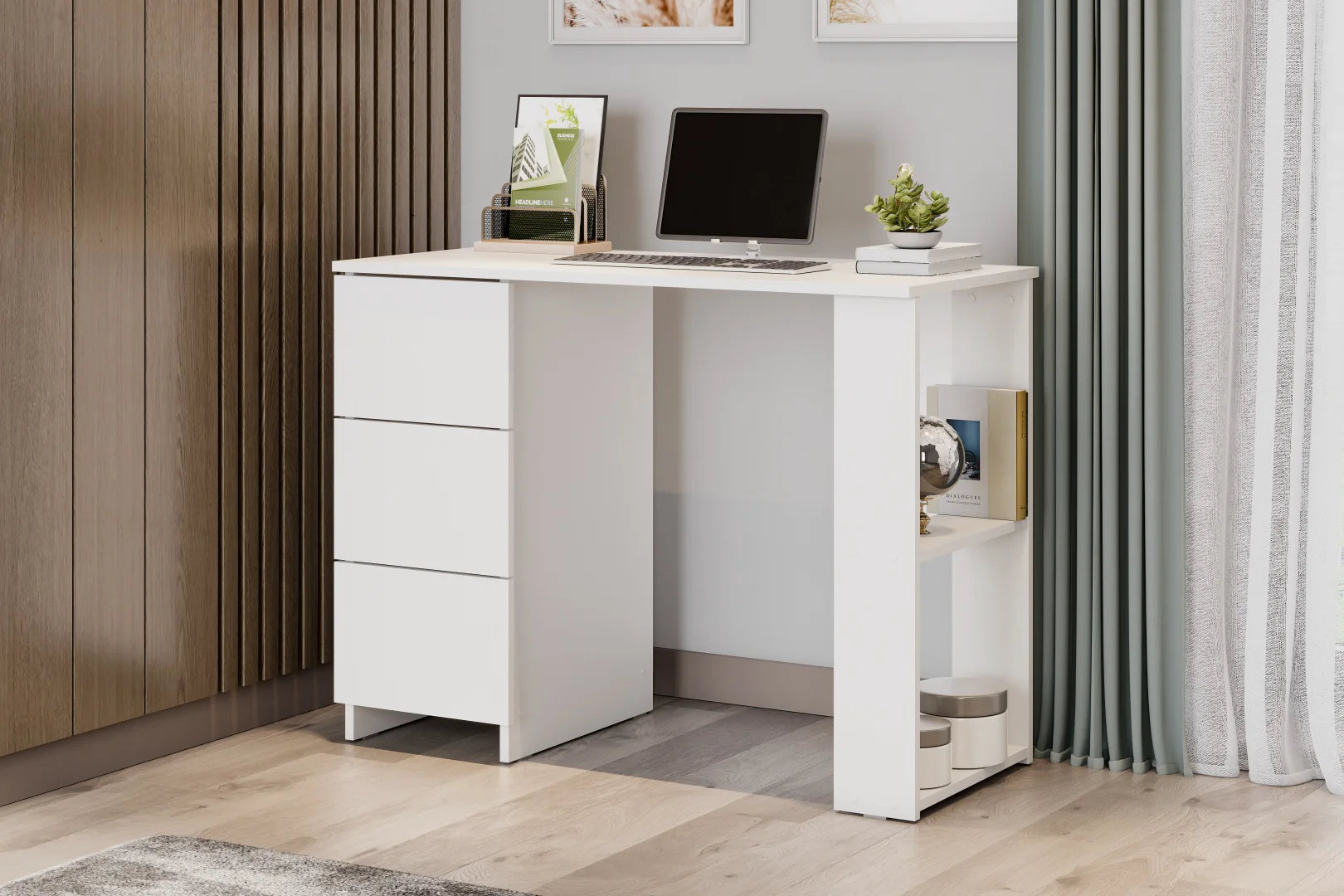 Стол компьютерный GreenMebel СТК 29 100х45x75см белый купить,NaN