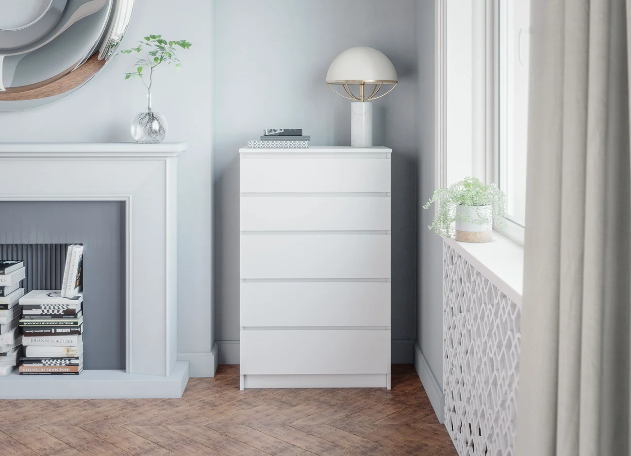 Комод GreenMebel Люмо 70.4x40x112см белый