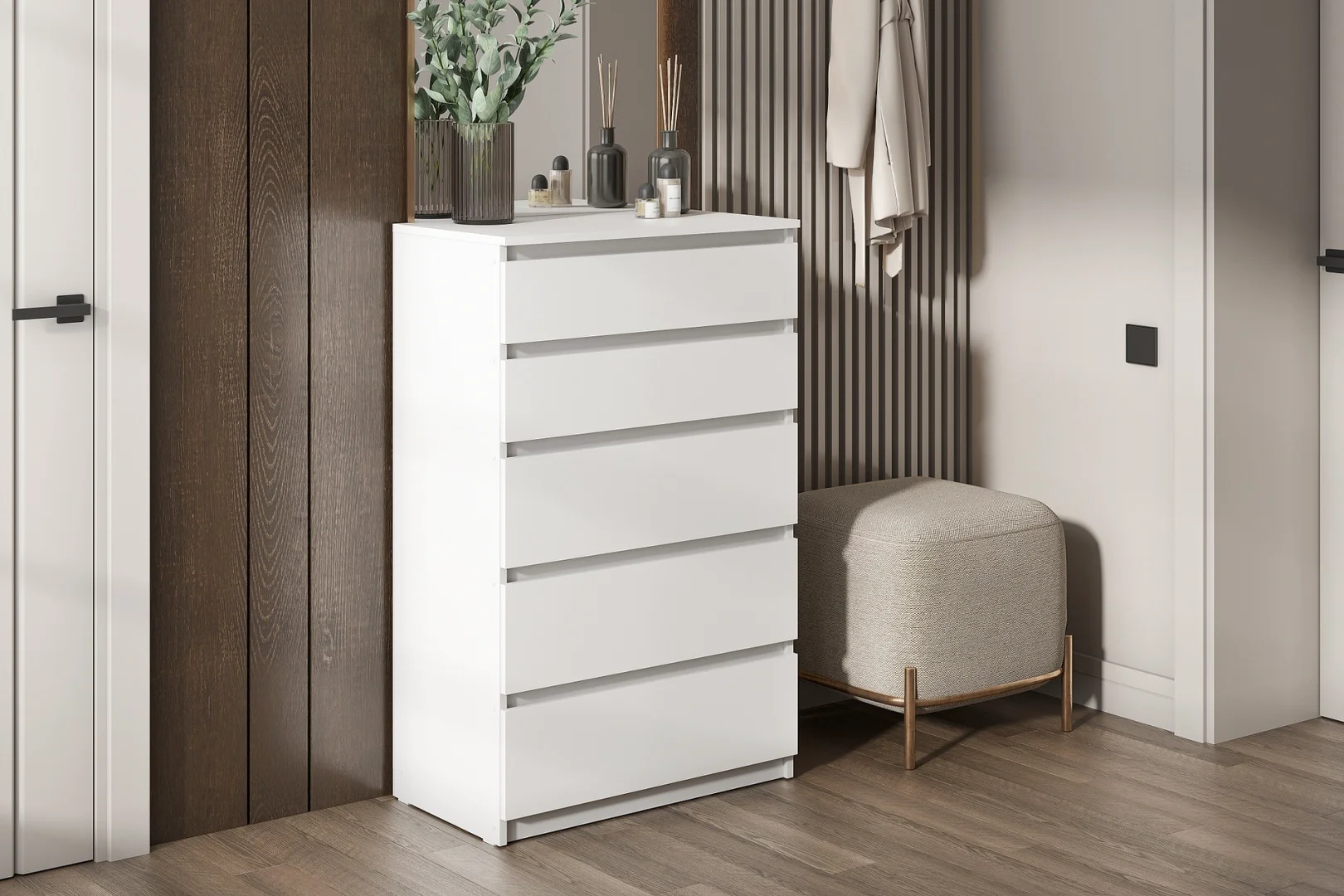 Комод GreenMebel Люмо 70.4x40x112см белый