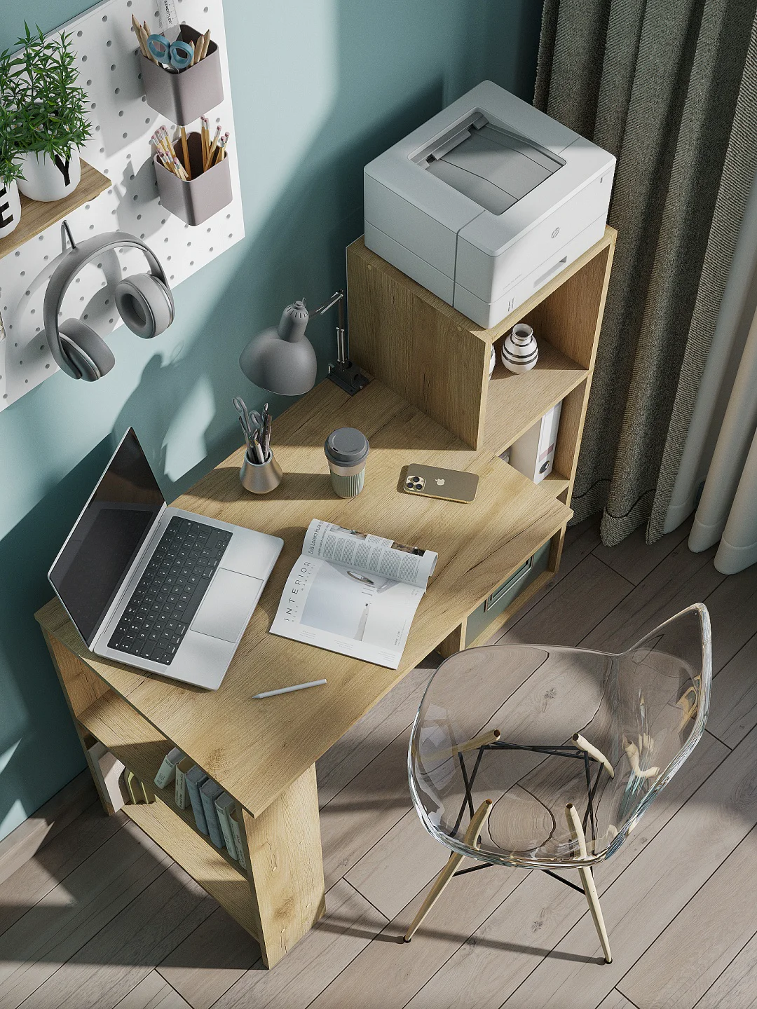 Стол компьютерный GreenMebel СТК 8 104.2х49.3x102.6см коричневый