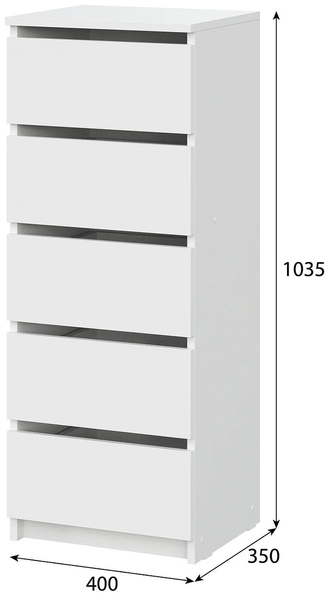 Комод GreenMebel КМ 3 40x35x103.5см белый купить,23990
