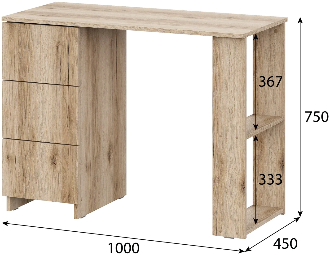 Стол компьютерный GreenMebel СТК 29 100х45x75см светло-коричневый