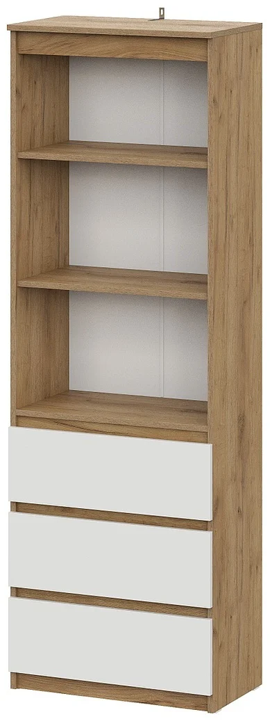 Стеллаж напольный GreenMebel Люмо 60.4x35x179.6см белый/бежевый																						