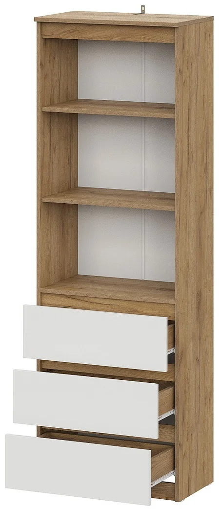 Стеллаж напольный GreenMebel Люмо 60.4x35x179.6см белый/бежевый																						