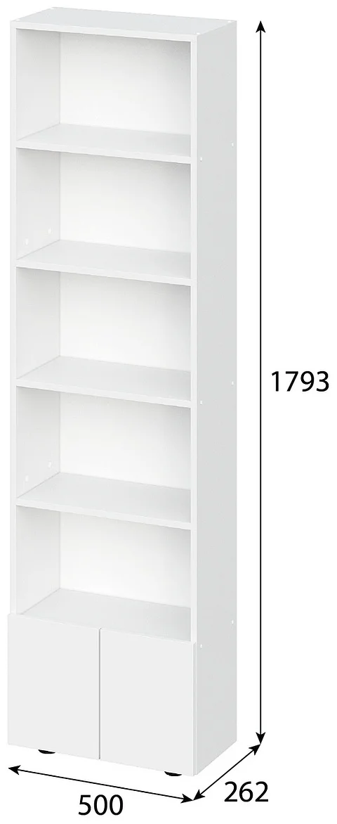 Стеллаж напольный GreenMebel СТЖ 6 50x26.2x179.3см белый																											