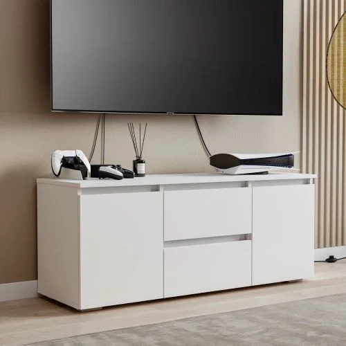 Тумба для телевидеоаппаратуры GreenMebel Люмо 120x49.6x40см белый купить,NaN