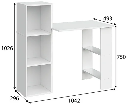 Стол компьютерный GreenMebel СТК 8 104.2х49.3x102.6см белый