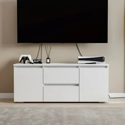 Тумба для телевидеоаппаратуры GreenMebel Люмо 120x49.6x40см белый
