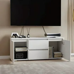 Тумба для телевидеоаппаратуры GreenMebel Люмо 120x49.6x40см белый