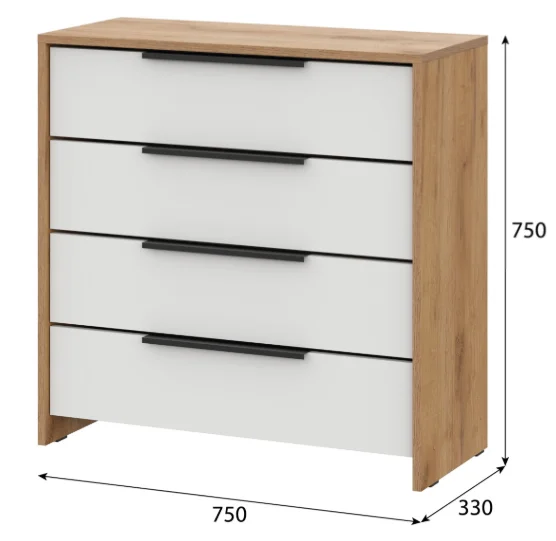 Комод GreenMebel КМ-17 75x33x75см бело-коричневый купить,27990