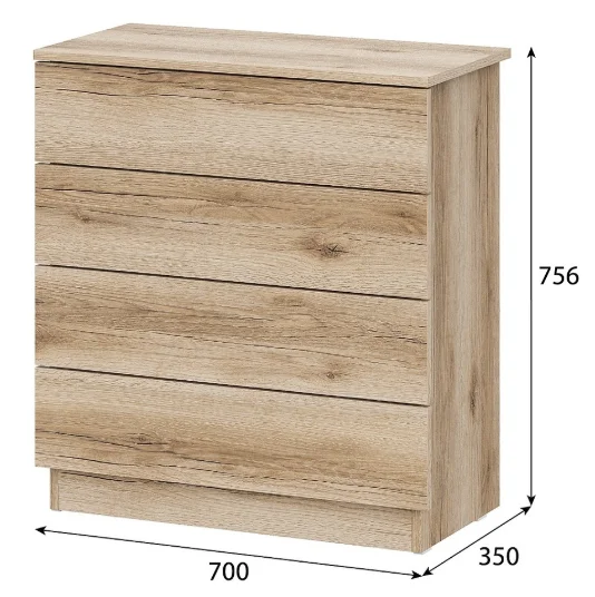 Комод GreenMebel КМ 4 70x35x75.6см светло-коричневый купить,NaN