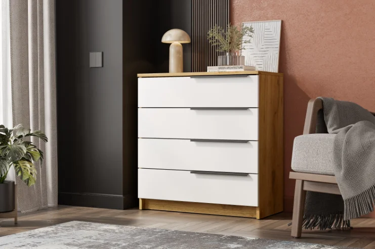 Комод GreenMebel КМ-26 70.2x33.4x72.9см бело-коричневый купить,26990