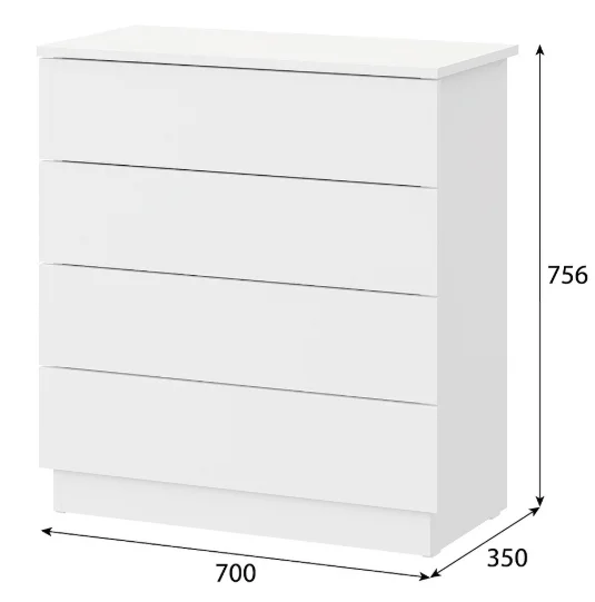 Комод GreenMebel КМ 4 70x35x75.6см белый купить,22990
