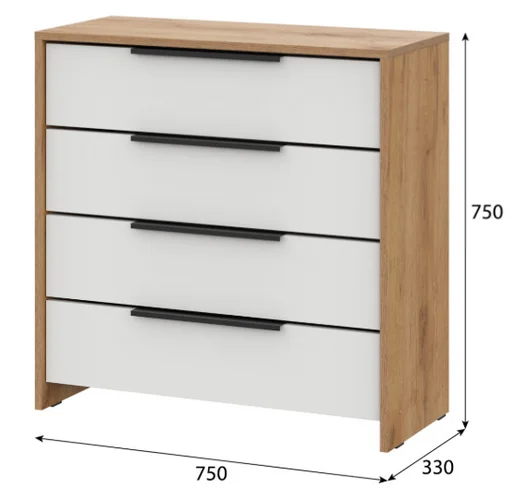 Комод GreenMebel КМ-17 75x33x75см бело-коричневый
